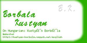 borbala kustyan business card